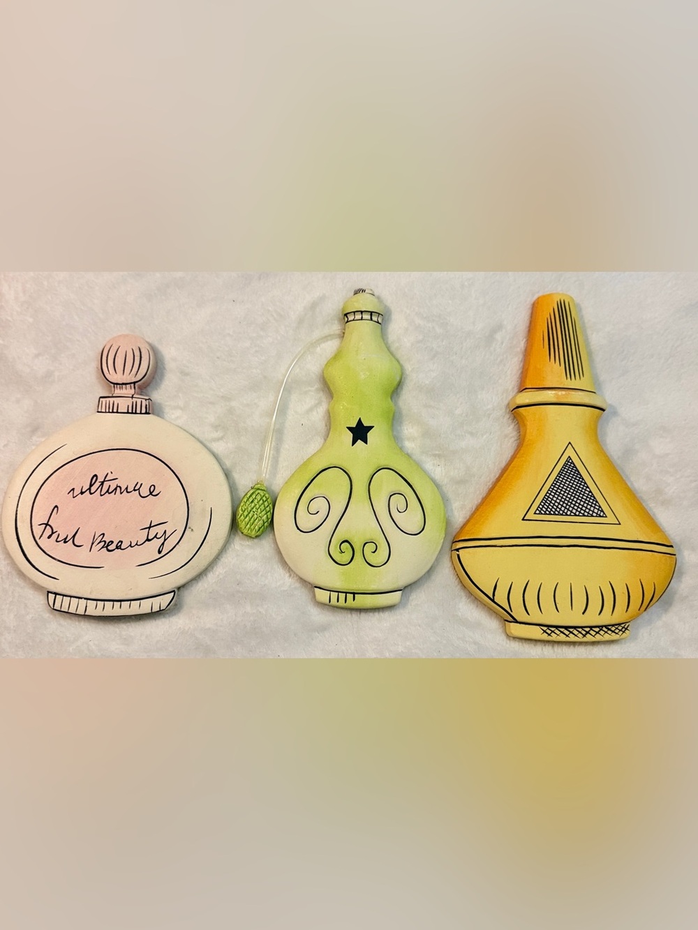 SALE!!! 🇺🇸 Home Interiors Set of 3 Decorative Perfume Bottles Wall Art Ceramic